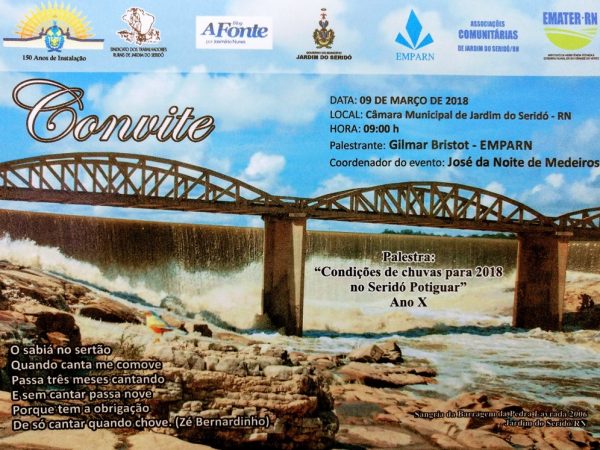 Palestra sobre Condições de Chuvas para 2018 no Seridó Potiguar (Foto: Reprodução)