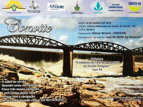 Palestra sobre Condições de Chuvas para 2019 no Seridó Potiguar — Foto: Reprodução