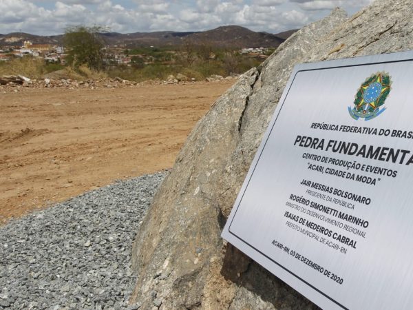 A pedra fundamental do projeto foi lançada em dezembro de 2020, com a presença do ministro Rogério Marinho. — Foto: Divulgação