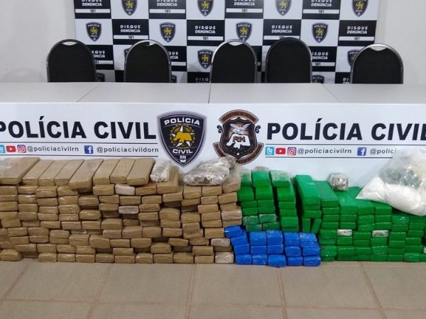 Polícia Civil apreende mais de 300 quilos de drogas e prende suspeito em Natal — Foto: Tom Guedes/Inter TV Cabugi
