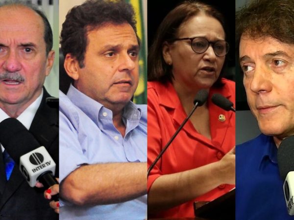 Cláudio Santos, Carlos Eduardo, Fátima Bezerra e Robinson Faria - Reprodução/Divulgação