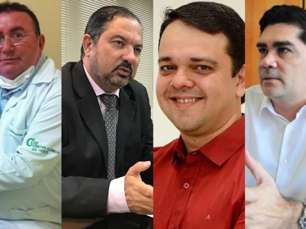 Pré-candidatos Dr. Bernardo Amorim, Luiz Gomes, Dr. Tiago Almeida e Getúlio Batista (Fotos: Divulgação)