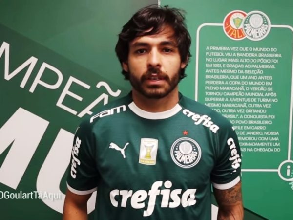 Goulart será emprestado ao clube alviverde até o final desta temporada, com opção de compra — Foto: © Reprodução/TV Palmeiras