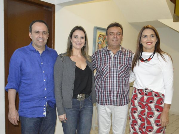 Fábio Dantas, Cristiane Dantas Hudson Brito e Solange Brito em Santana do Seridó (Foto: Aline Bezerra)