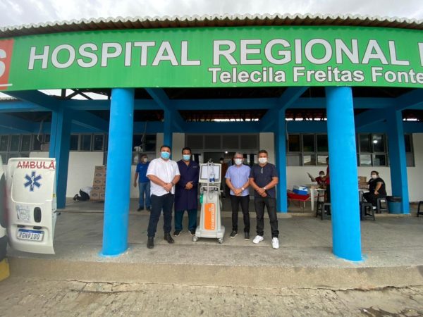 Equipamentos foram entregues a direção daquela unidade de saúde atender pacientes graves de Covid-19. — Foto: Divulgação