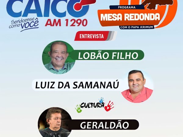 Eles serão entrevistados pelos radialistas Jarles Cavalcanti e Max Flávio. — Foto: Divulgação