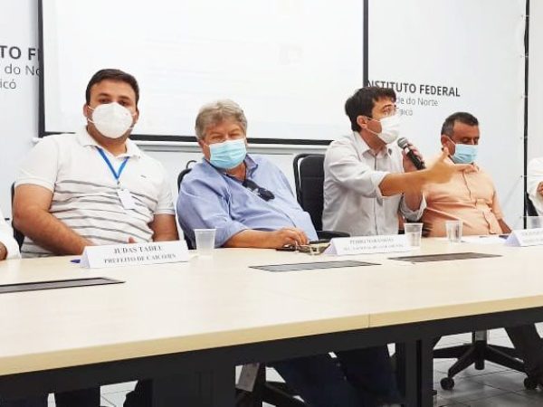 A reunião com os prefeitos do Seridó ocorreu no auditório do Instituto Federal do Rio Grande do Norte em Caicó. — Foto: Divulgação