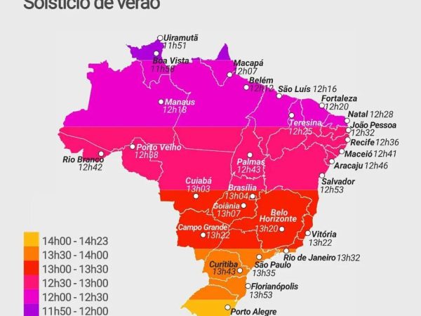 A duração do dia varia ao longo do ano e depende da latitude. — Foto: Brasil em Mapas/Divulgação