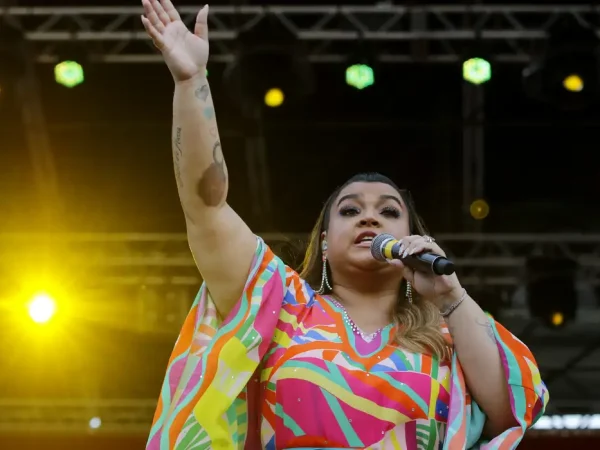 A cantora Preta Gil, se apresenta na festa de abertura dos 50 dias do Carnaval Rio 2020, na praia de Copacabana