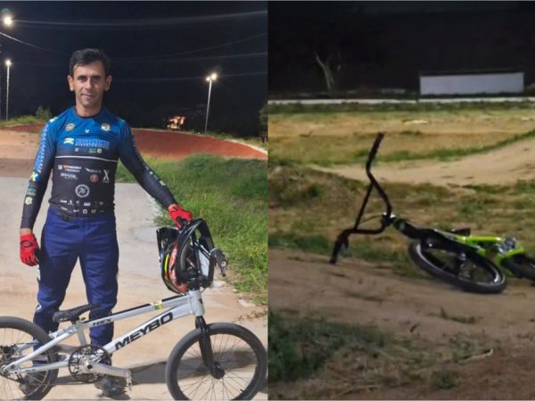 acidente Junior Banana morreu após acidene em treino — Foto: Foto 1: Divulgação | Foto 2: Reprodução/Giro Polical