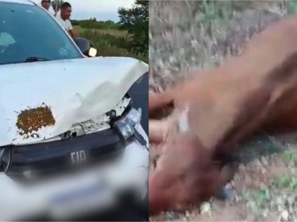 Acidente aconteceu a caminho do velório do cantor Neto Araújo — Foto: Reprodução/Inter TV Cabugi
