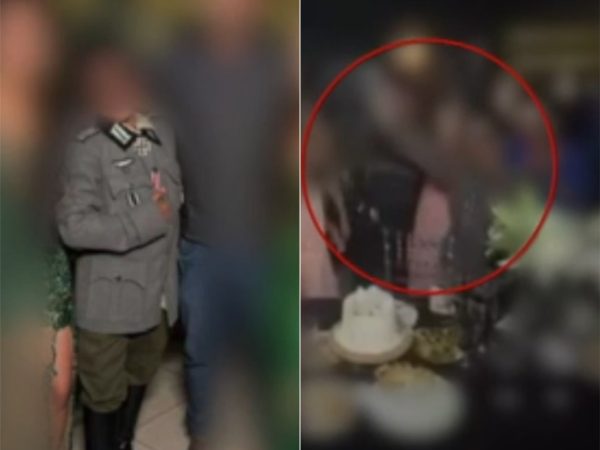 Adolescente em foto posada com o uniforme e, na segunda imagem, fazendo reverência com braço direito levantado — Foto: Reprodução