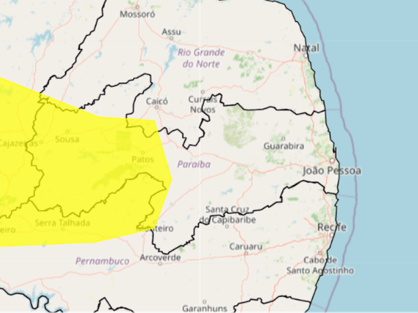 Inmet alerta para baixa umidade em mais de 80 cidades da PB; confira lista — Foto: Reprodução/Inmet
