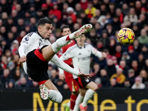 Soccer Football - Premier League - Liverpool v Fulham - Anfield, Liverpool, Britain - December 14, 2024 Fulham's Andreas Pereira scores their first goal REUTERS/Phil Noble EDITORIAL USE ONLY. NO USE WITH UNAUTHORIZED AUDIO, VIDEO, DATA, FIXTURE LISTS, CLUB/LEAGUE LOGOS OR 'LIVE' SERVICES. ONLINE IN-MATCH USE LIMITED TO 120 IMAGES, NO VIDEO EMULATION. NO USE IN BETTING, GAMES OR SINGLE CLUB/LEAGUE/PLAYER PUBLICATIONS. PLEASE CONTACT YOUR ACCOUNT REPRESENTATIVE FOR FURTHER DETAILS..     TPX IMAGES OF THE DAY