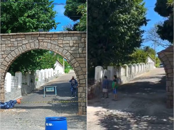 Arco do Santuário de Nossa Senhora dos Impossíveis é demolido após ser atingido por veículo — Foto: Reprodução