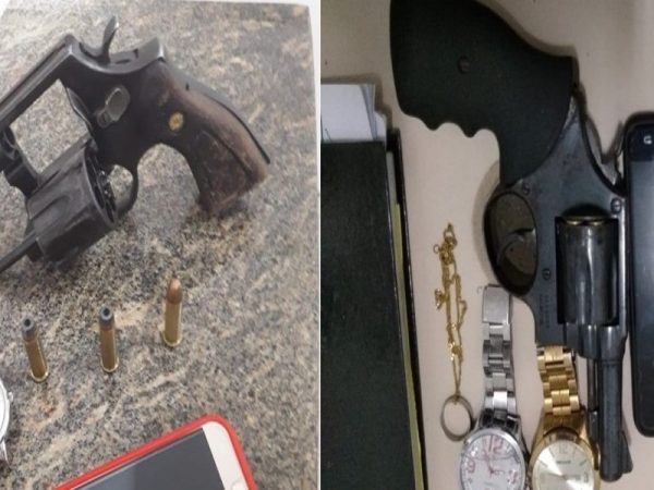 Armas apreendidas com os suspeitos — Foto: PMRN/Divulgação