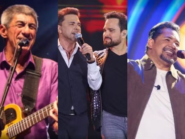 Fagner, Zezé Di Camargo e Luciano e Zezo se apresentam no São João de Natal — Foto: Foto 1: Reprodução | Foto 2: Érico Andrade/g1 | Foto 3: Divulgação