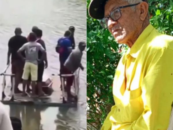 Cortejo fúnebre foi feito em balsa — Foto: Reprodução/Inter TV Cabugi