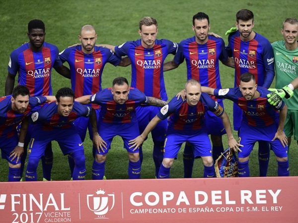 Imagem oficial do Barcelona na decisão - Foto: AFP PHOTO / Javir Soriano