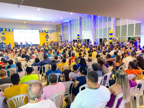 O evento intitulado #AmigosdeAldo reuniu apoiadores do parlamentar e lotou o salão principal do América. — Foto: Divulgação