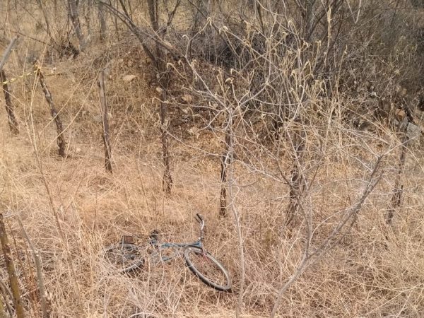Bicicleta e corpo da vítima foram encontrados em matagal ao lado da rodovia — Foto: Redes sociais