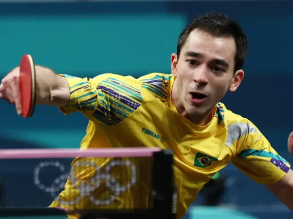 2024.08.02 - Jogos Olímpicos Paris 2024 - Tênis de mesa masculino - Hugo Calderano enfrenta o sueco Truls Moregard pela semifinal. - Foto: Luiza Moraes/COB