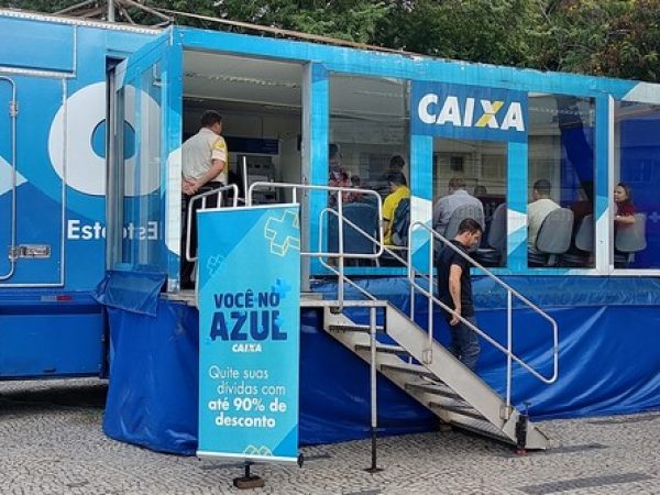 Unidade móvel da Caixa ficará no shopping Via Direta — Foto: Divulgação/Caixa.