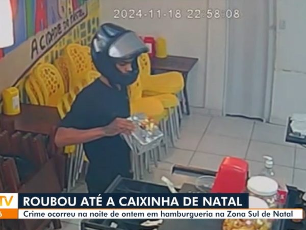 Homem assaltou estabelecimento na Zona Sul de Natal — Foto: Reprodução