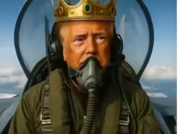 Brasília- 19/10/2025 - Trump publica vídeo gerado por IA de si mesmo pilotando jato sobre manifestantes — Foto: Reprodução
