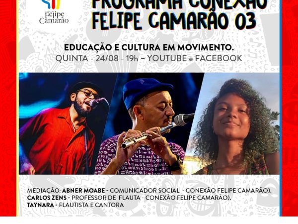 A live contará com as participações de Carlos Zens (professor de flauta do Coenxão), Taynará (cantora e flautista) e o mediador Abner Moabe (Comunicador Social) — Foto: Reprodução