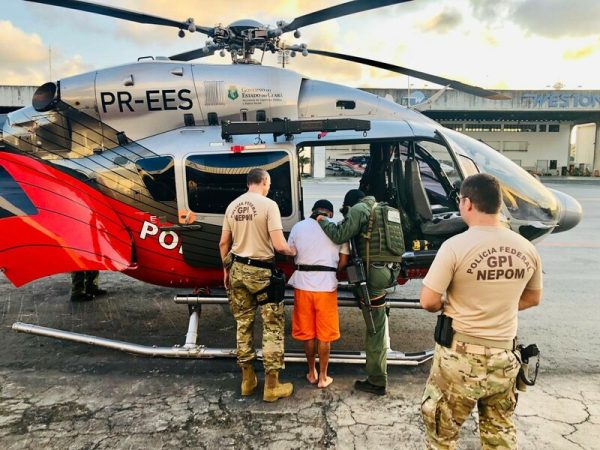'Siciliano' foi transferido de helicóptero Presídio Federal de Segurança Máxima de Mossoró — Foto: Divulgação/SSPDS.