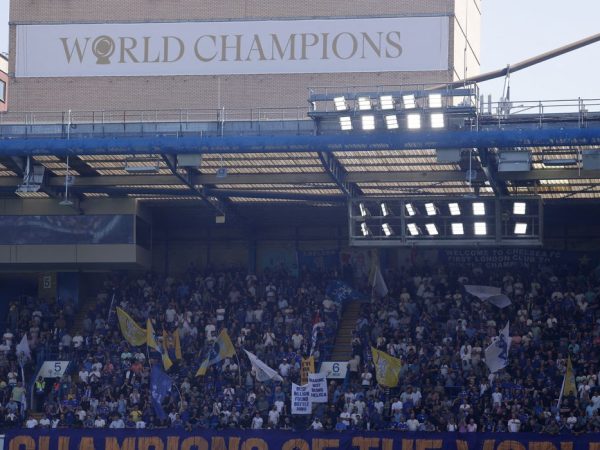 Faixas exaltam título mundial do Chelsea, em Londres, no Reino Unido
17/08/2025
Action Images via Reuters/Andrew Couldridge