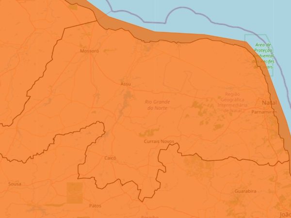 Alerta laranja de chuvas abrange todo o Rio Grande do Norte nesta sexta-feira (24) — Foto: Inmet/Reprodução