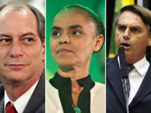 Pré-candidatos Ciro Gomes, Marina Silva e Jair Bolsonaro - Divulgação