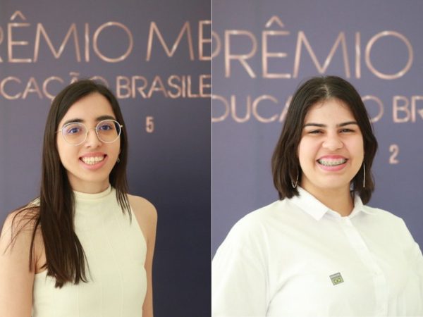 Ana Clara de Oliveira, de Natal, e Cláudia Raiane Sousa de Oliveira, de Mossoró, receberam o Prêmio MEC da Educação Brasileira — Foto: MEC/Divulgação