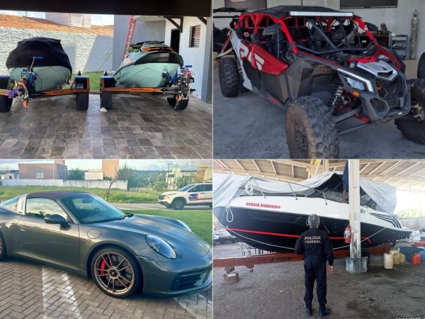 Lancha, jet skis, joias, carros de luxo e bola de futebol autografada por Pelé: veja bens apreendidos em operação da PF em Natal — Foto: Receita Federal e Polícia Federal