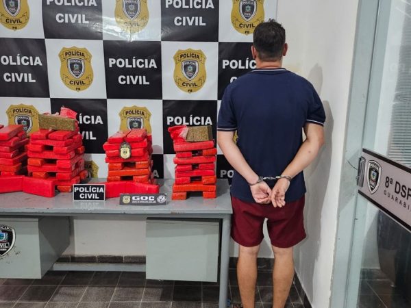 Polícia apreende 60 kg de maconha e prende suspeito de tráfico em Guarabira, na Paraíba — Foto: Divulgação/Polícia Civil