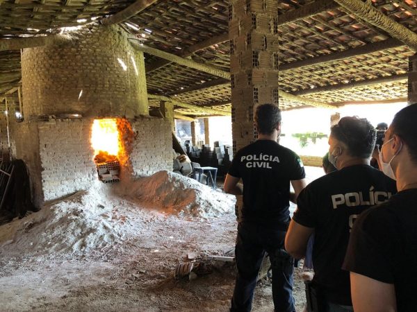 Incineração ocorreu em uma fábrica de cerâmica em São Gonçalo do Amarante, na Grande Natal. — Foto: Divulgação