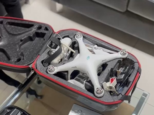 Drone apreendido durante operação policial no bairro de Mandacaru — Foto: Reprodução/TV Cabo Branco