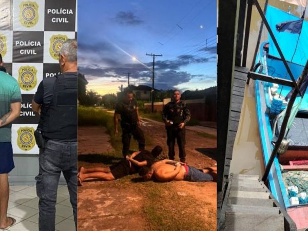 Operação da Polícia Civil (PC) prendeu quatro homens. Entre eles estão dois que auxiliaram fuga dos fugitivos de Mossoró, já no Pará. — Foto: PC PA