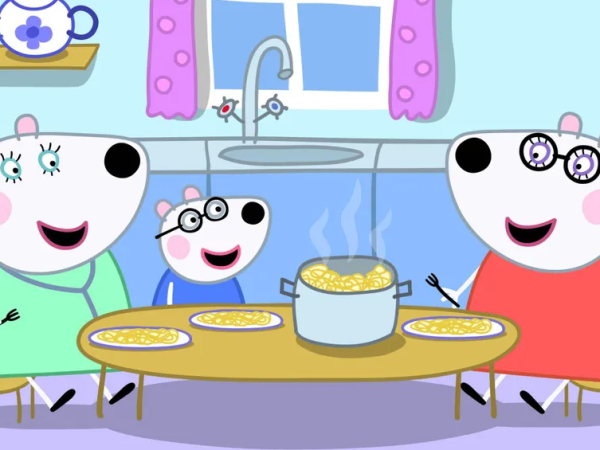 No episódio intitulado “Families”, exibido no Canal 5 no Reino Unido, Peppa Pig conheceu as mães da personagem Penny Polar Bear. — Foto: Reprodução