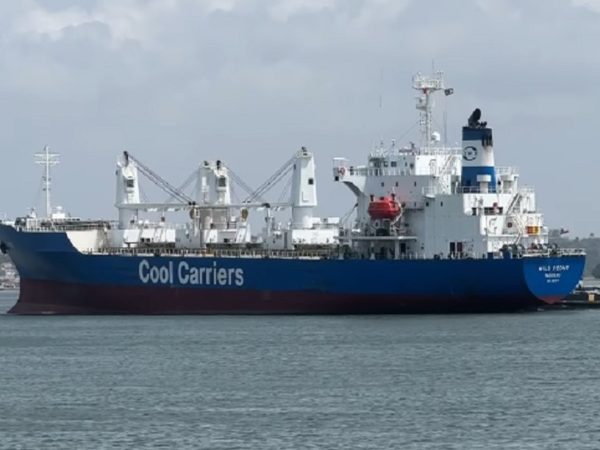 Navio que começa a operar no transporte de frutas do RN — Foto: Divulgação/Codern