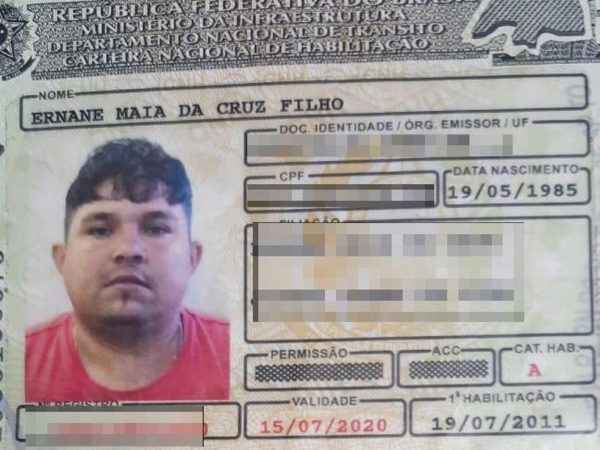 Segundo Polícia, Ernane Filho dirigia o carro em que fugiram os criminosos que mataram F. Silva — Foto: Sérgio Henrique Santos/Inter TV