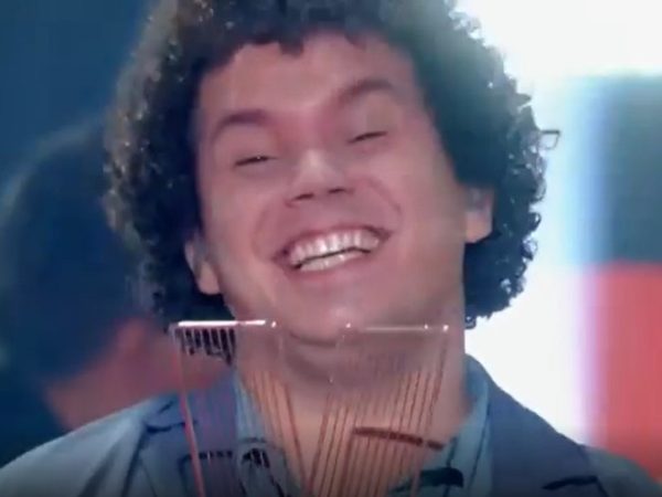 O cantor representou o Time Teló na 10ª edição do programa. — Foto: TV Globo/Reprodução