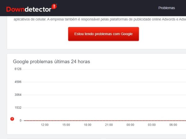 Downdetector registrou 6.128 reclamações de usuários às 08h50 — Foto: Reprodução/Downdetector