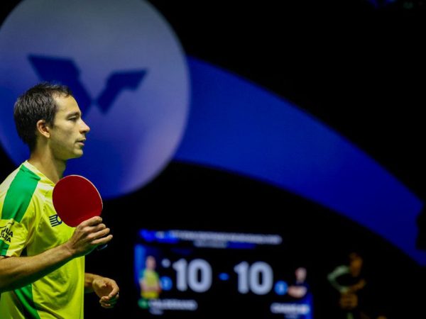Brasília (DF), 02/08/2025 - Hugo Calderano vence de virada e garante Brasil nas quartas.
Foto: Abelardo Mendes Jr./Calderano TM