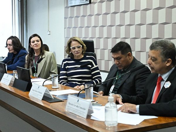 Mesa: 
chefe da Divisão de Gestão do Trabalho e Educação na Saúde Indígena do Ministério da Saúde (Sesai/MS), Gustavo Hoff;
coordenadora do Curso de Enfermagem Intercultural Indígena da Universidade do Estado de Mato Grosso (Unemat), Ana Cláudia Pereira Terças Trettel;
presidente eventual da CE, senadora Damares Alves (Republicanos-DF);
aluno do Curso de Enfermagem Intercultural Indígena da Universidade do Estado de Mato Grosso (Unemat), Yakagi Kuikuro Mehinaku;
membro da Câmara Técnica de Enfermagem em Atenção à Saúde dos Povos Originários do Conselho Federal de Enfermagem (Cofen), Marcelo Carvalho Conceição.