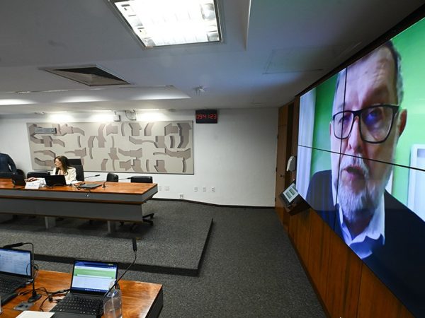 À mesa, vice-presidente da CAS, senadora Dra. Eudócia (PSDB-AL), conduz reunião.