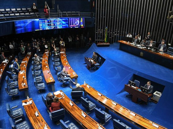 Parlamentares acompanham a sessão.