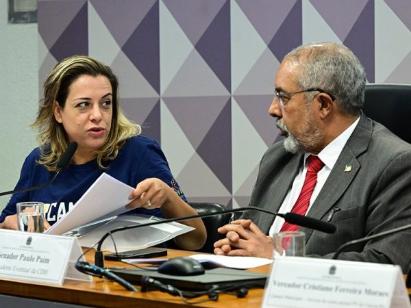 Mesa:
presidente da Arcanimal, Carine Zanotto;
presidente eventual da CDH, senador Paulo Paim (PT-RS), conduz audiência.